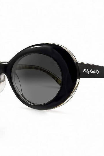 Ruby Rocks Ladies 'antigua' Oval Sunglasses In Black Ruby Rocks